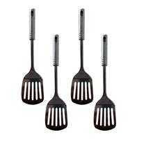 Kit 4 Espátulas Vira Ovo Metal Vazada Fritura Chapa 33cm