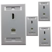 Kit 4 Espelhos de parede 1 saída Hdmi e 1 saída RJ45 Cat5