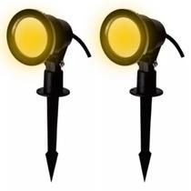 Kit 4 Espeto LED Jardim Fit 5w Luz Amarela Biv A prova dagua Kit 4 Espeto LED Jardim Fit 5w Luz Amarela Biv A prova dagua