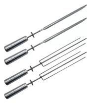 Kit 4 Espetos 2 Tridente 2 Espada P Gira Grill infinity grill Kit 4 Espetos 2 Tridente 2 Espada P Gira Grill infinity grill