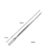 Kit 4 Espetos Espada Inox 40cm Para Churrasco - Resistente Kit 4 Espetos Espada Inox 40cm Para Churrasco - Resistente