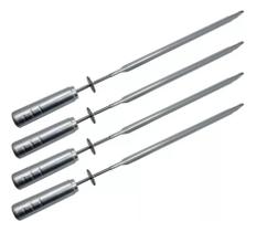 Kit 4 Espetos Espada Para Churrasqueira Grill Giratório