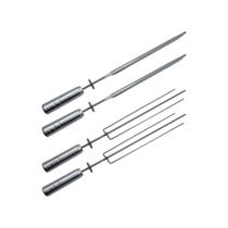 Kit 4 Espetos Inox - 2 Tridente 2 Espada