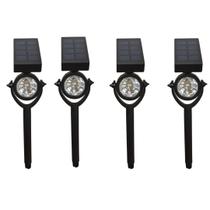 Kit 4 Espetos Luminária Solar LED Jardim Externa IP44