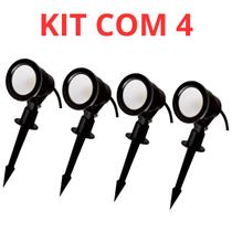 Kit 4 Espetos Luminárias Jardim Led 5w Ambar Bivolt - Kian