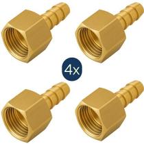 Kit 4 Espigão Adaptador 1/2 Femea Gás Encanado Forno Fogão