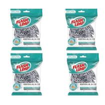 Kit 4 Esponja Limpeza Pesada Inox Flash Limp Kit 4 Esponja Limpeza Pesada Inox Flash Limp