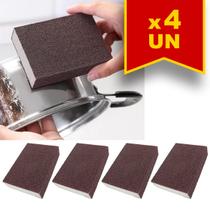 Kit 4 Esponja Mágica para Panelas Inox Forno Remove Ferrugem