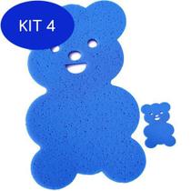 Kit 4 Espuma azul esponja para banho bebê banheira menino