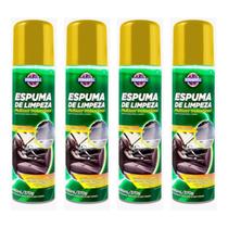 Kit 4 Espuma Limpa Tudo 400ml Couro Estofado Sofá Roda