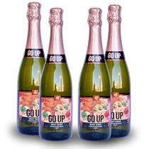 Kit 4 Espumantes Rosé Brut Pinot Noir Brasileiro GO UP 750ml Refrescante Frutado Premium Ideal para celebrações momentos especiais brindes Reveillon