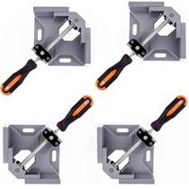 Kit 4 Esquadro Grampo Marcenaria Morsa Angular Aperto 90 Graus Kit 4 Esquadro Grampo Marcenaria Morsa Angular Aperto 90 Graus