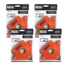 Kit 4 Esquadro Magnético 22kg Starfer 4 Pol. (10cm) Starfer