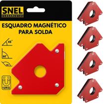 Kit 4 Esquadro Magnético Para Inversora Solda 12kg Serralheiro Snel Ferramentas