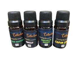 Kit 4 Essências Aromáticas Notas Sensuais Bamboo Marthan, Vanilla, Madeira Oriente e Capim Limão