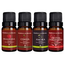 Kit 4 Essências Aromatizador/Difusor 10ml Delícias Vermelhas