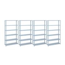 KIT - 4 Estantes Leve 30cm 6 níveis - Sa Gôndolas KIT - 4 Estantes Leve 30cm 6 níveis - Sa Gôndolas