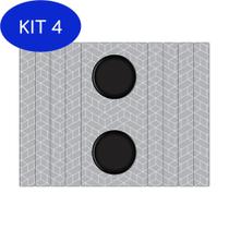 Kit 4 Esteira Bandeja Flexível Com Porta Copos 3Mm - Formas Cinza
