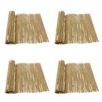 Kit 4 Esteiras Bambu Natural 0,80Mt X 5Mt Cortina Decoração