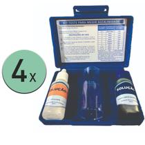 Kit 4 Estojo de Análise Piscina Medição Teste Alcalinidade