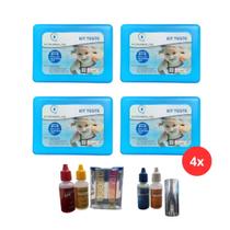 Kit 4 Estojos Testador de Cloro, Alcalinidade 3 EM 1 Para Piscinas Atacado