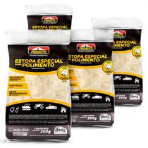 Kit 4 Estopas Especial para Polimento 100% Algodão Branca Proauto 200gr