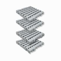 Kit 4 Estrado Palete Plástico Piso 50x50x2,5cm Reforçado Modular Cinza