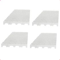 Kit 4 Estrado Piso Pallet Plástico Resistente 25x50 Branco Kit 4 Estrado Piso Pallet Plástico Resistente 25x50 Branco