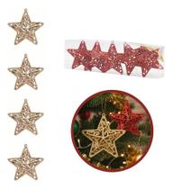 Kit 4 Estrelas Natal Árvore Enfeite 8x8 Sortida Decoração Kit 4 Estrelas Natal Árvore Enfeite 8x8 Sortida Decoração