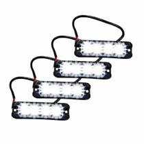 Kit 4 Estrobos Led Cristal 12v Polícia Som Carro Moto Van