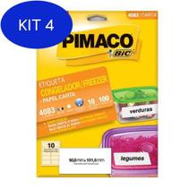 Kit 4 Etiqueta Inkjet/Laser Congelador/Freezer 10 Folhas Pimaco