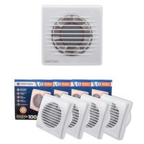 Kit 4 Exaustor Silencioso P/ Banheiro 10cm Grade Insetos