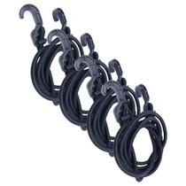 Kit 4 Extensor Corda Elástico 2,0M Gancho Plástico Amarrar Carga Bagageiro Moto Lona Camping