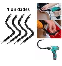 Kit 4 Extensor Flexível Parafusadeira Haste Prolongador 29,5cm Para Bits