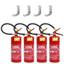 Kit 4 Extintores De Incêndio 4kg BC Com Suporte De Parede