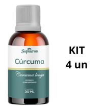 Kit 4 Extrato de Curcuma Longa Acafrão 30ml Supra Ervas - SUPRAERVAS