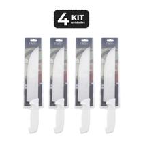 Kit 4 faca para carne 10" cabo de polipropileno branco