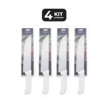Kit 4 faca para carne 10" cabo de polipropileno branco Kit 4 faca para carne 10" cabo de polipropileno branco
