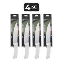 Kit 4 faca para chef 10" cabo de polipropileno branco