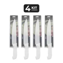 Kit 4 faca para chef 10" cabo de polipropileno branco
