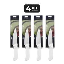 Kit 4 faca para chef 6" cabo de polipropileno branco