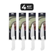 Kit 4 faca para chef 6" cabo de polipropileno branco