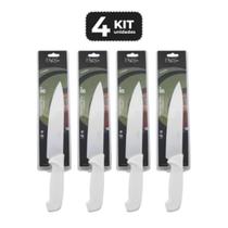 Kit 4 faca para chef 8" cabo de polipropileno branco