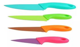 Kit 4 Facas Coloridas Com Lâminas Afiadas Leveza Precisão