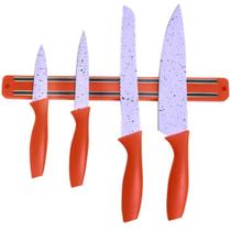 Kit 4 Facas Coloridas Conjunto Em Aço Inox Com Barra Magnética Cortes Carnes Pães Legumes Frutas Wincy Kit 4 Facas Coloridas Conjunto Em Aço Inox Com Barra Magnética Cortes Carnes Pães Legumes Frutas Wincy