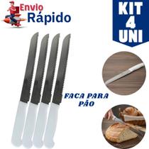 Kit 4 Facas para Pão Profissional Inox N8 31cm Serra Grande para Padaria e Cozinha Kit 4 Facas para Pão Profissional Inox N8 31cm Serra Grande para Padaria e Cozinha