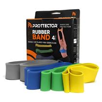 Kit 4 Faixa Elástica Mini Band Rubber Band Pilates Fisioterapia Musculação - Prottector