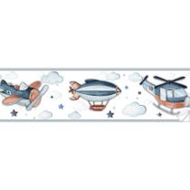 Kit 4 Faixas Decorativa Infantil Avião Dirigível Helicóptero