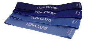 Kit 4 Faixas Tecido Band De Resistência Exercícios Tovcare Azul Kit 4 Faixas Tecido Band De Resistência Exercícios Tovcare Azul