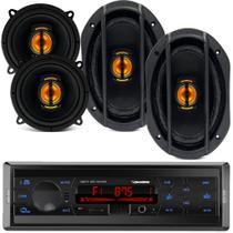 Kit 4 Falantes 5 Pol+ 6x9 Jb Flex Leson+ Rádio Mp3 Bluetooth Kit 4 Falantes 5 Pol+ 6x9 Jb Flex Leson+ Rádio Mp3 Bluetooth